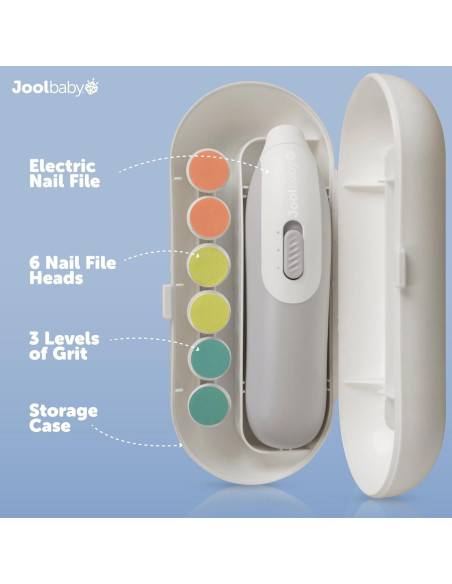 Lima de Uñas Eléctrica Jool Baby con Luz y 3 Cabezaes Lima de Uñas Eléctrica Jool Baby con Luz y 3 Cabezaes