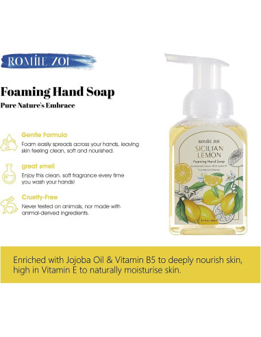 Mini Jabón Espumoso de Mano Romiie Zoi - 6 Fragancias 260 ML