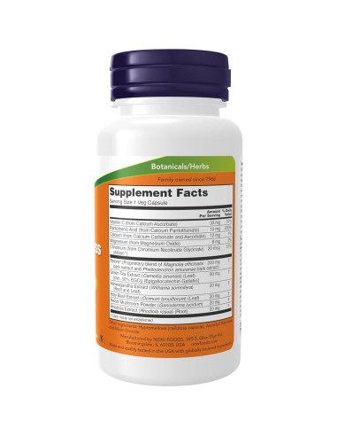 Suplemento Vegano NOW Foods Soporte Cortisol 90 Cápsulas
