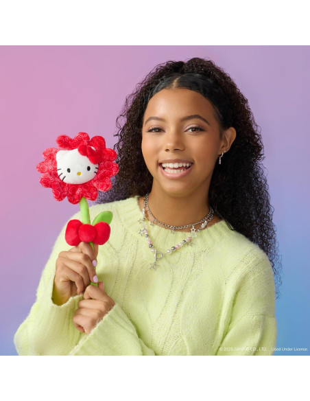 Flor Roja de Peluche Hello Kitty 45.7 cm con Tallo Flexible Flor Roja de Peluche Hello Kitty 45.7 cm con Tallo Flexible