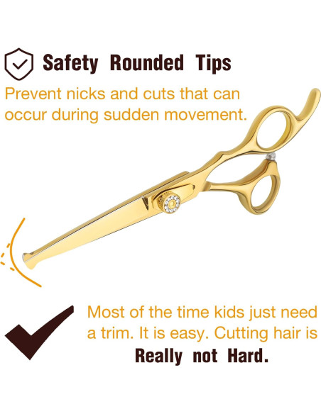 Tijeras de Corte de Cabello para Niños Dragon Creek 6" Doradas Tijeras de Corte de Cabello para Niños Dragon Creek 6" Doradas