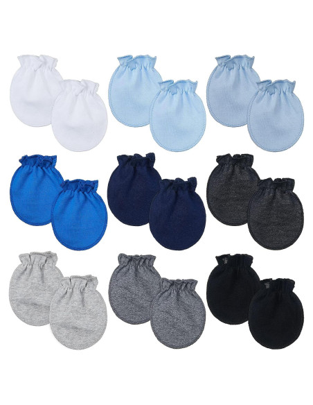 9 Pares de Manoplas para Bebés Algodón 0-6 Meses Sin Rasguños 9 Pares de Manoplas para Bebés Algodón 0-6 Meses Sin Rasguños