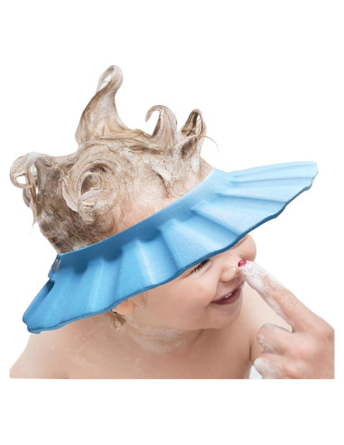 Gorro de Ducha Ajustable para Bebé KOMIDK - Protección Azul