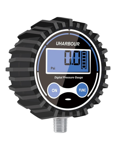 Manómetro Digital de Presión de Aire Uharbour 5-200 PSI Manómetro Digital de Presión de Aire Uharbour 5-200 PSI