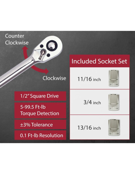 Llave de Torque Digital HOUZTUL WSP4-135CN 1/2" 6.8-135 N-m Llave de Torque Digital HOUZTUL WSP4-135CN 1/2" 6.8-135 N-m