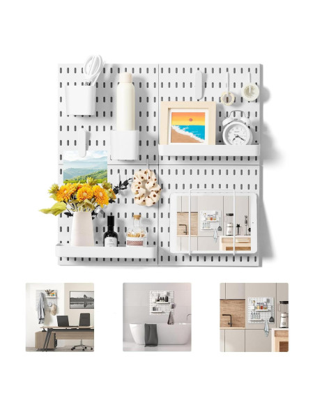 Kit Organizador de Pared VUSIGN 4 Piezas 56x56 cm Blanco Kit Organizador de Pared VUSIGN 4 Piezas 56x56 cm Blanco