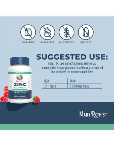 Gomitas de Zinc MaryRuth | Suplemento Inmunológico Vegano | 30 Porciones