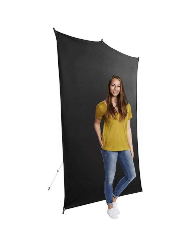 Kit de Fondo de Viaje Savage 1.52m x 2.13m Negro con Soporte