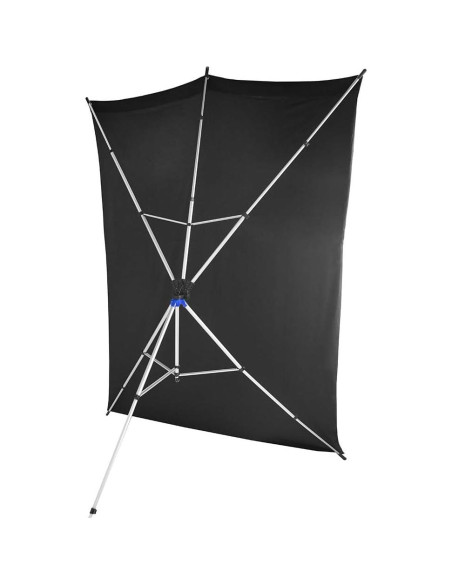 Kit de Fondo de Viaje Savage 1.52m x 2.13m Negro con Soporte Kit de Fondo de Viaje Savage 1.52m x 2.13m Negro con Soporte