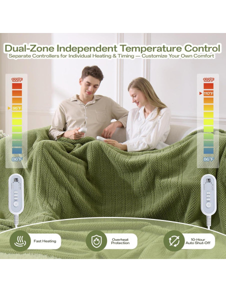 Manta Eléctrica Queen LunaHush Verde 213x229 cm 8 Niveles Calor Manta Eléctrica Queen LunaHush Verde 213x229 cm 8 Niveles Calor