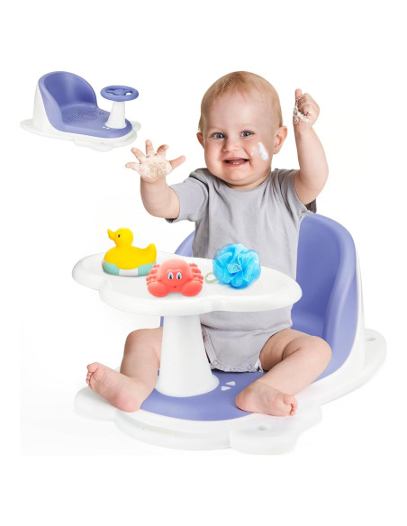 Asiento de Baño para Bebés OMYBaby Azul con Bandeja Desmontable Asiento de Baño para Bebés OMYBaby Azul con Bandeja Desmontable