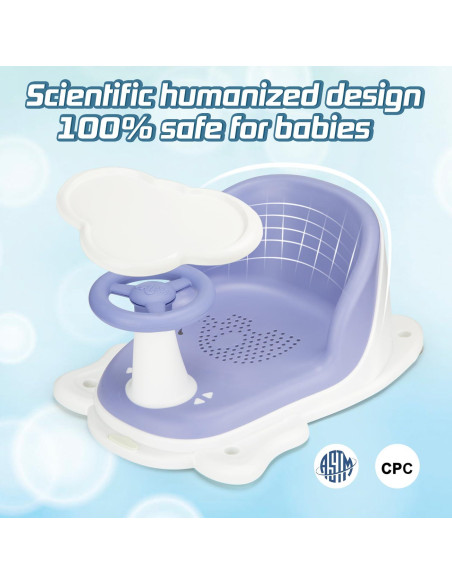 Asiento de Baño para Bebés OMYBaby Azul con Bandeja Desmontable Asiento de Baño para Bebés OMYBaby Azul con Bandeja Desmontable