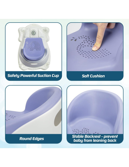Asiento de Baño para Bebés OMYBaby Azul con Bandeja Desmontable Asiento de Baño para Bebés OMYBaby Azul con Bandeja Desmontable