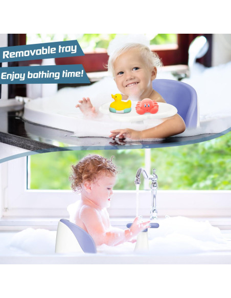 Asiento de Baño para Bebés OMYBaby Azul con Bandeja Desmontable Asiento de Baño para Bebés OMYBaby Azul con Bandeja Desmontable