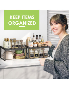 Organizador de Encimera de Cocina Across-Star 2 Niveles Ajustable 2