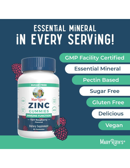 Gomitas de Zinc MaryRuth | Suplemento Inmunológico Vegano | 30 Porciones Gomitas de Zinc MaryRuth | Suplemento Inmunológico Vegano | 30 Porciones