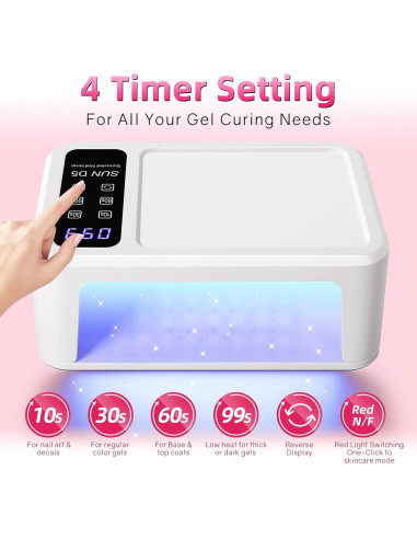 Lámpara UV LED DianaNail WL-EN9R-WIO4 para Uñas de Gel 140 Perlas