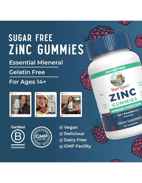 Gomitas de Zinc MaryRuth | Suplemento Inmunológico Vegano | 30 Porciones Gomitas de Zinc MaryRuth | Suplemento Inmunológico Vegano | 30 Porciones