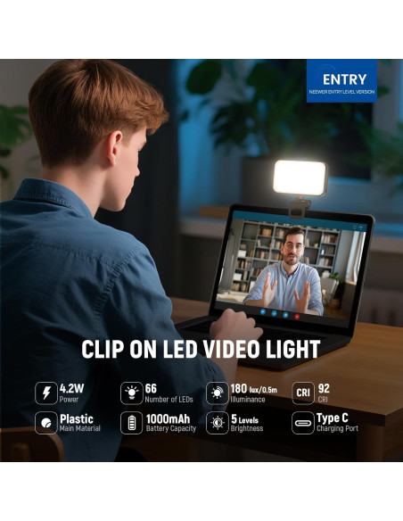 Luz LED para Selfie NEEWER N6, 66 LEDs, Compacta y Recargable Luz LED para Selfie NEEWER N6, 66 LEDs, Compacta y Recargable