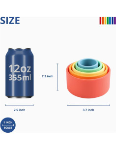 Tazas Apilables de Silicona Blue Ginkgo - 5 Piezas Mate 2