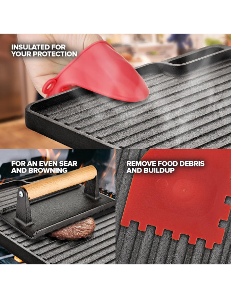 Plancha Reversible de Hierro Fundido Innovaciones Modernas 44.7x25.4cm Plancha Reversible de Hierro Fundido Innovaciones Modernas 44.7x25.4cm