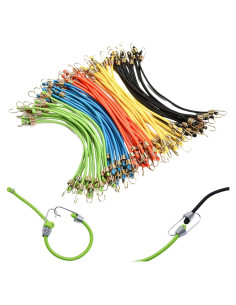 Cuerdas Bungee Pequeñas OPPKEPT 25cm Ajustables Paquete de 12