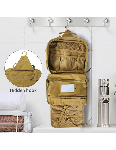 Bolsa de Aseo Táctica SUNRISING para Hombres - Caqui Bolsa de Aseo Táctica SUNRISING para Hombres - Caqui