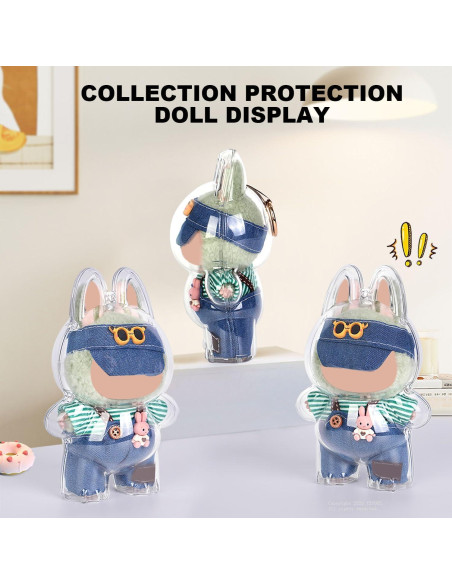 Funda Protectora LABUBU - Caja Acrílica 9x9x18cm con Llavero Funda Protectora LABUBU - Caja Acrílica 9x9x18cm con Llavero