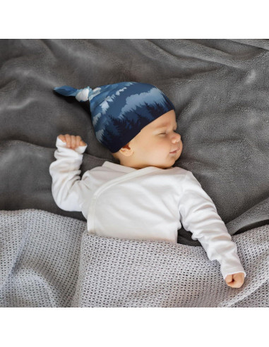 Gorro Beanie Suave para Bebés 0-6 Meses - Negro con Diseño