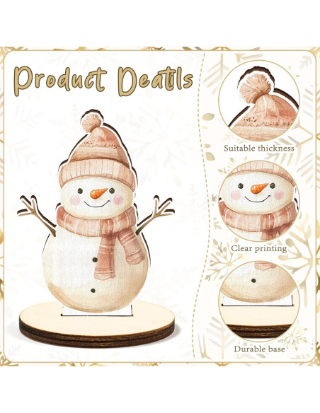 Juego de Centro de Mesa de Madera Boho Beige Navidad 16 Pcs Juego de Centro de Mesa de Madera Boho Beige Navidad 16 Pcs