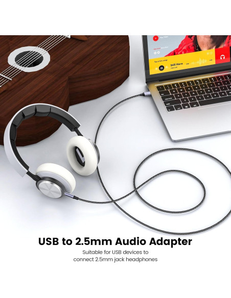 Cable USB a 2.5mm MOSWAG 1.83m Hi-Fi para Auriculares Cable USB a 2.5mm MOSWAG 1.83m Hi-Fi para Auriculares