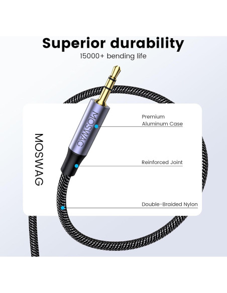Cable USB a 2.5mm MOSWAG 1.83m Hi-Fi para Auriculares Cable USB a 2.5mm MOSWAG 1.83m Hi-Fi para Auriculares