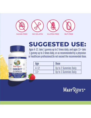 Gominolas Inmunidad MaryRuth 90ct | Vitamina C, D, Zinc, Equinácea