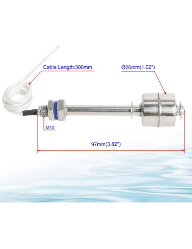 Sensor de Nivel de Agua Aopin ZS10010 Acero Inoxidable 2 Pcs