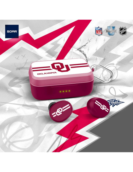 Auriculares Inalámbricos SOAR NCAA Oklahoma Sooners Bluetooth 5.0 Auriculares Inalámbricos SOAR NCAA Oklahoma Sooners Bluetooth 5.0