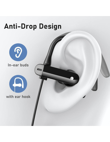 Auriculares Deportivos ASKUBSKU 1.8m con Micrófono y Aislamiento Auriculares Deportivos ASKUBSKU 1.8m con Micrófono y Aislamiento