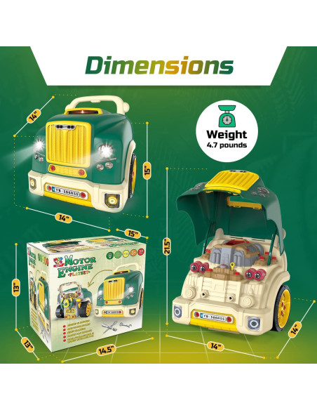 Juego de Motor Desmontable Mobius Toys para Niños 3-5 Años Juego de Motor Desmontable Mobius Toys para Niños 3-5 Años
