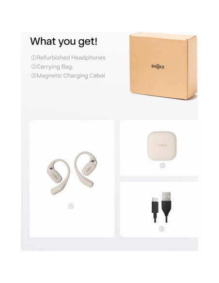 Auriculares Inalámbricos Shokz OpenFit Bluetooth 5.0 Beige Auriculares Inalámbricos Shokz OpenFit Bluetooth 5.0 Beige