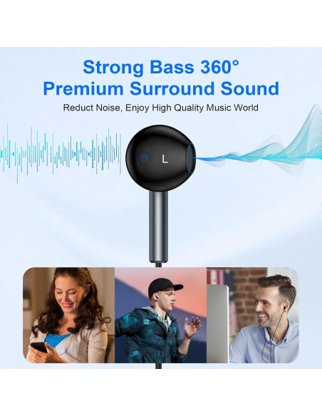 Auriculares USB C Samsung M60 con micrófono 4 pies Negro Auriculares USB C Samsung M60 con micrófono 4 pies Negro