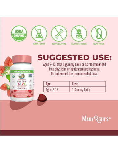 Gominolas Probioticas MaryRuth para Niños 60 Unidades Veganas
