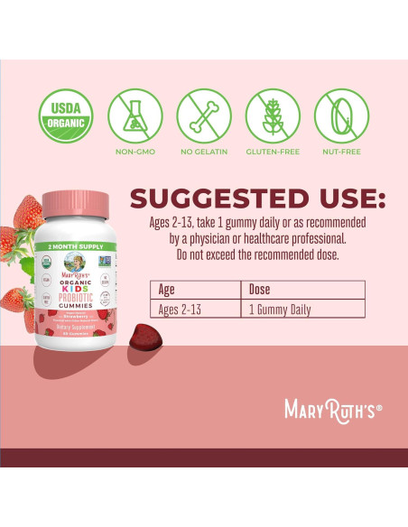 Gominolas Probioticas MaryRuth para Niños 60 Unidades Veganas Gominolas Probioticas MaryRuth para Niños 60 Unidades Veganas