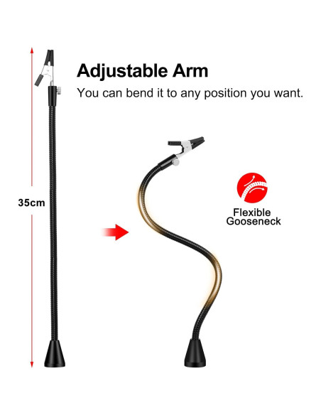 Tercera Mano de Soldadura NOEVSBIG con Lámpara LED y Base Magnética Tercera Mano de Soldadura NOEVSBIG con Lámpara LED y Base Magnética