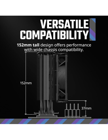 Cooler Master Hyper 212 Negro Enfriador de Aire para CPU 152mm