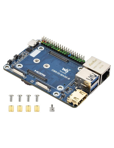 Placa Base Waveshare CM5-IO-BASE-B para Raspberry Pi 5, 4K HDMI