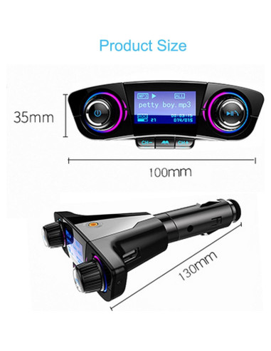 Transmisor FM Bluetooth JINSERTA E3181FM con Carga USB y Manos Libres