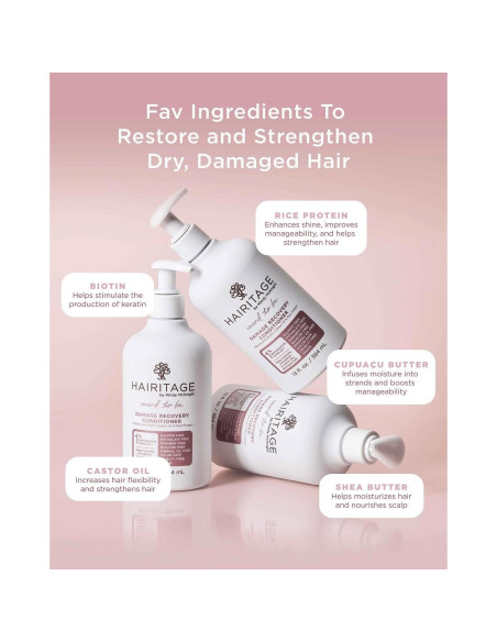 Champú y Acondicionador Hairitage Biotina 500ml - Reparación Cabello Rizado Champú y Acondicionador Hairitage Biotina 500ml - Reparación Cabello Rizado