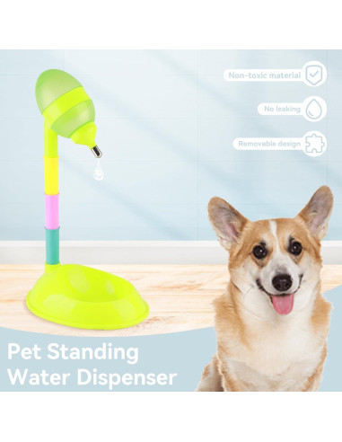 Dispensador de Agua para Perros Cyrank 650ml Ajustable Antideslizante