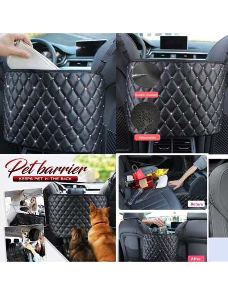 Organizador de Bolsas para Auto LEQC - Cuero PU, Barrera para Mascotas Organizador de Bolsas para Auto LEQC - Cuero PU, Barrera para Mascotas