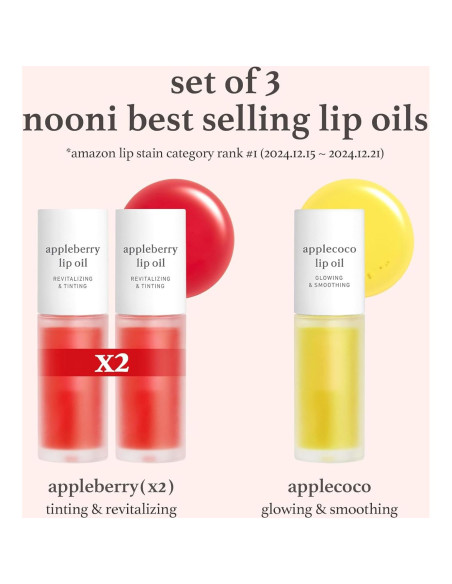 Conjunto de Aceite Hidratante para Labios NOONI - 3 Aceites + Bálsamo Vegano Conjunto de Aceite Hidratante para Labios NOONI - 3 Aceites + Bálsamo Vegano