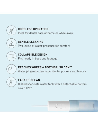 Irrigador Dental Portátil Panasonic EW-DJ11-A con Tanque Plegable